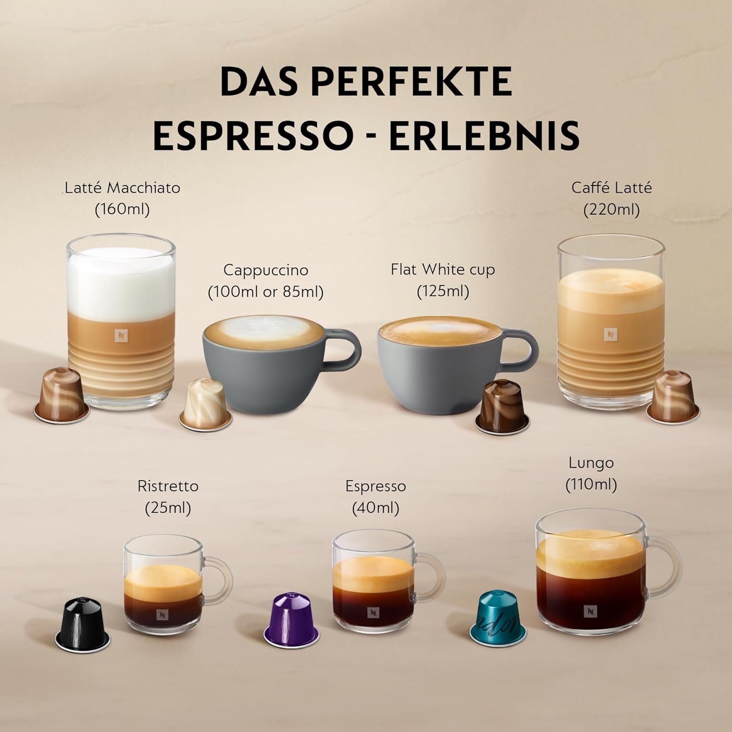 Espressomaschine mit Nespresso SNE800 Creatista Plus Kapseln von Sage, mattschwarz