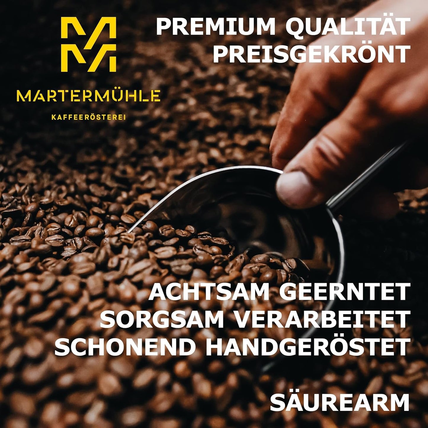 Martermühle Santos Kaffeebohnen 1kg mild I Arabica I Aroma: Mandel, Süsslich Milde I Ganze Kaffee-Bohnen schonend geröstet, säurearm