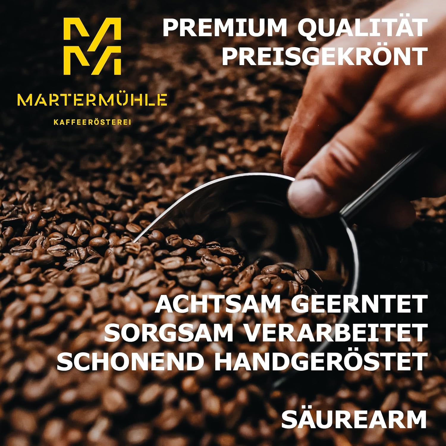 Martermühle Peru Bio Kaffeebohnen 1kg mittelkräftig I Arabica I Aroma: Milchschokolade, florale Noten, Nüsse I Ganze Bio Kaffee-Bohnen schonend geröstet, säurearm