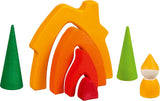 Goki 58427 – Zwergenhaus – Goki Evolution – Hergestellt aus hochwertigem Ahornholz – 7 Teile – Bunte Farben auf Wasserbasis – Hergestellt in Europa. Puppenhäuser Naty Shop