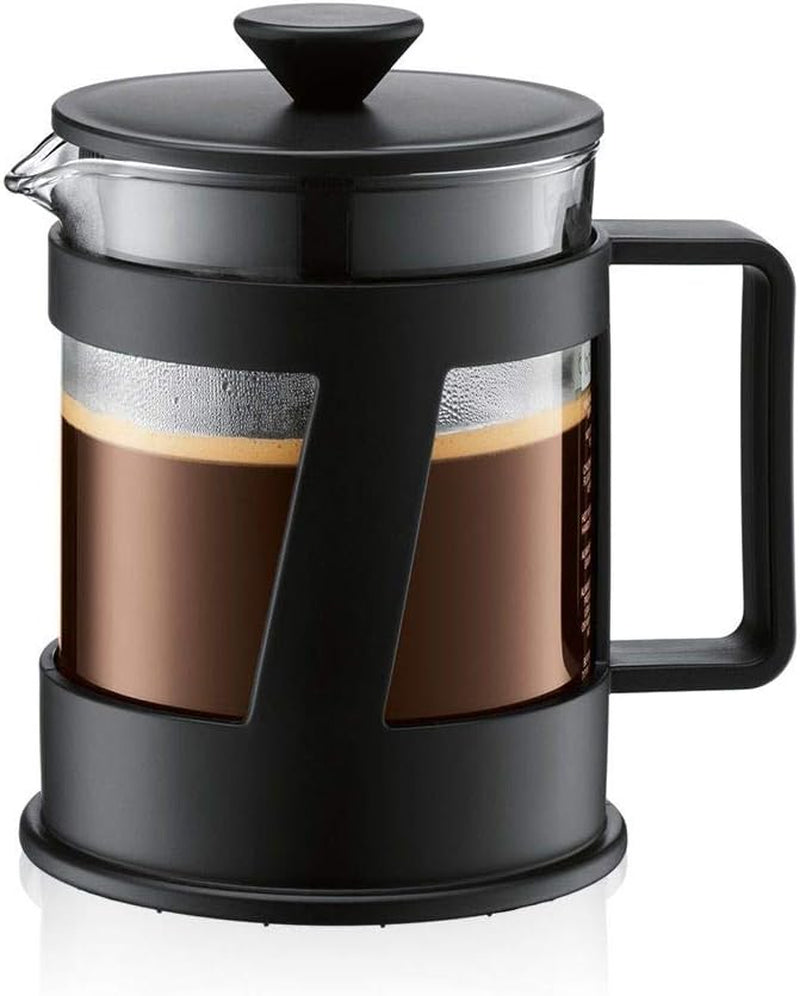 Bodum CREMA Kaffeemaschine (French-Press-System, Permanent-Edelstahlfilter, Sicherheitsverschluss, 0,5 Liter) schwarz
