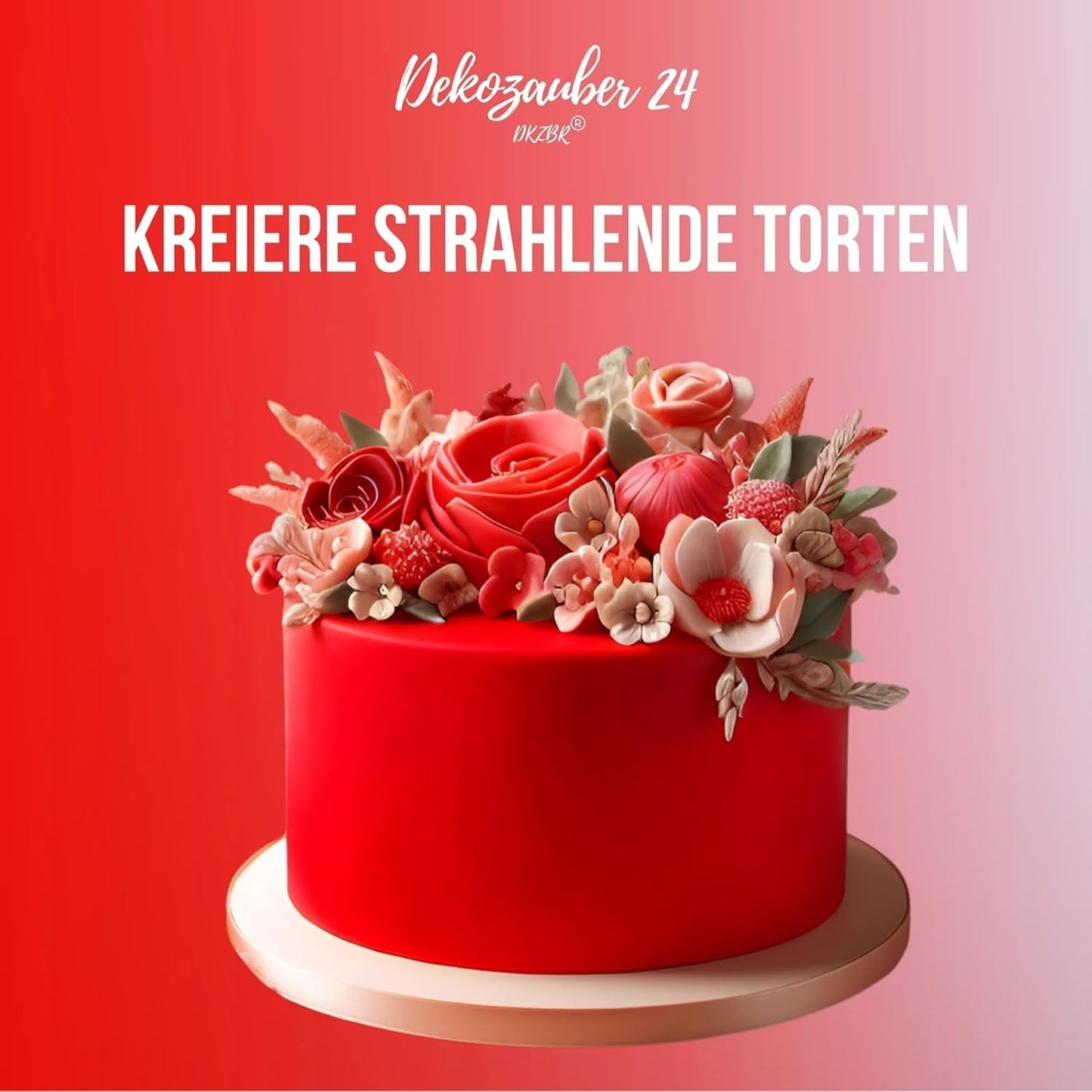 Dekozauber 24 rote Lebensmittelfarbe, Gel, 30 g, vegan, zuckerfrei, hochkonzentriert, rote Lebensmittelfarbe für Fondant, Buttercreme, Getränke und mehr