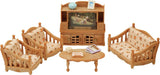 5716 Stadthaus mit Dachboden – Puppenhaus und L5339 Landhaus-Wohnzimmer – Puppenhausmöbel, 30 x 50 cm, 1 Stück (1 Packung), aus Kunststoff