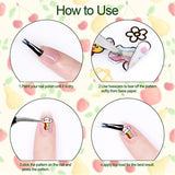 Niedliche Nagelaufkleber für Kinder, 20 Blatt, 3D-Nagelaufkleber, die im Dunkeln leuchten, Blumen, bunte Nagelkunstdekorationen, Nagelaufkleber, selbstklebende Aufkleber, DIY-Dekorationszubehör