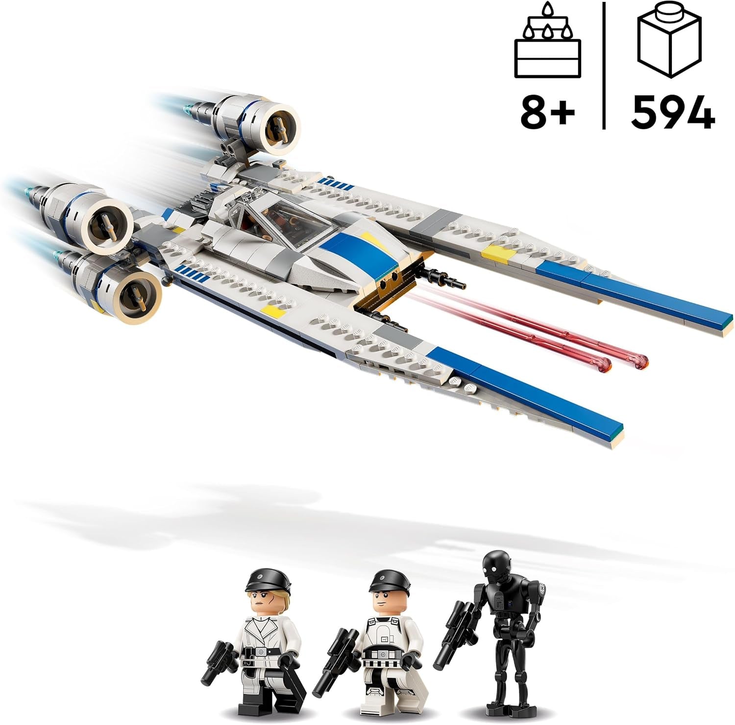 LEGO Star Wars 75399 Rebel U-Wing Starfighter – Spielzeug mit Schwingflügelfunktion und 3 Minifiguren, darunter Cassian Andor und K-2SO-Droidenfigur – Geschenk für Jungen ab 8 Jahren und Andor-Fans, Staffel 2. Bausets. Besuchen Sie den LEGO-Store