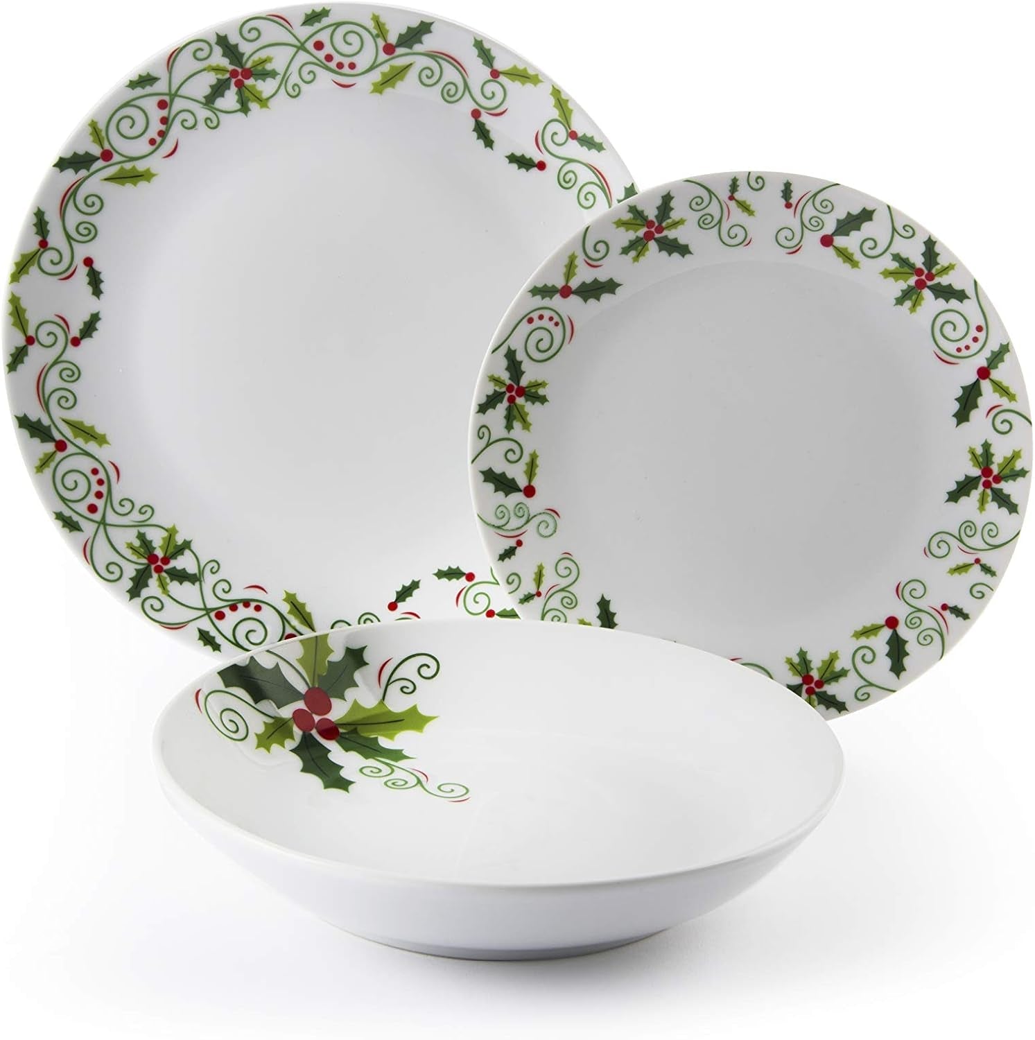 Excelsa SERV.TAV.18 PZ CHRISTMAS HOLLY Weiß
