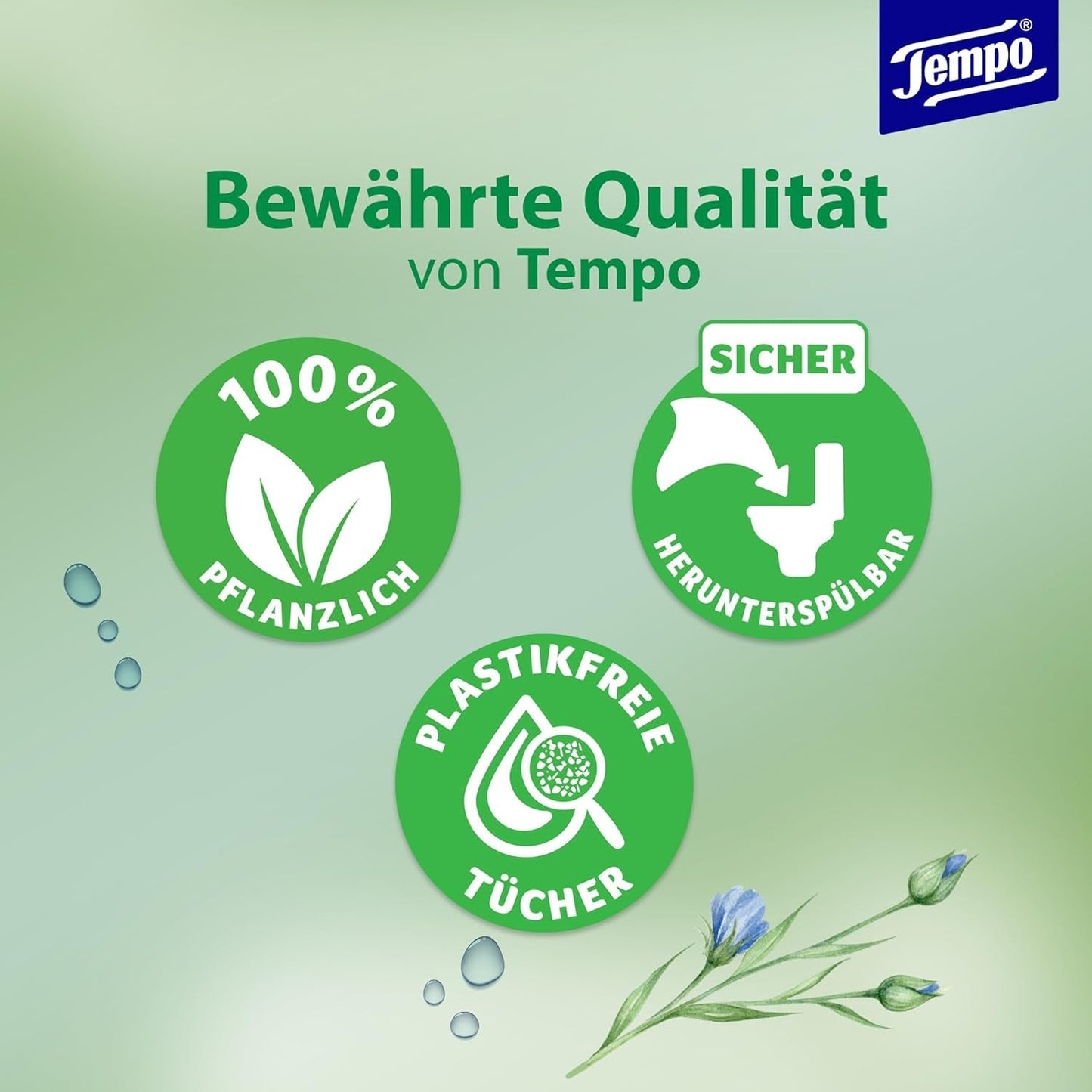 Tempo Toilettentücher „Gentle & Caring“ – Megapack – 16 Packungen à 42 Tücher – Duo Packs – mit natürlicher Kamille – Toilettenpapier, dermatologisch getestet und neutral zum pH-Wert der Haut