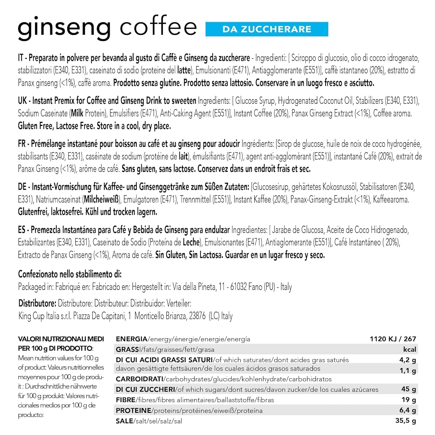 - 5 Packungen mit 10 zuckerfreien Ginseng-Kapseln, 50 Kapseln 100 % kompatibel mit dem Nespresso-System von Ginseng Drink, glutenfrei und laktosefrei