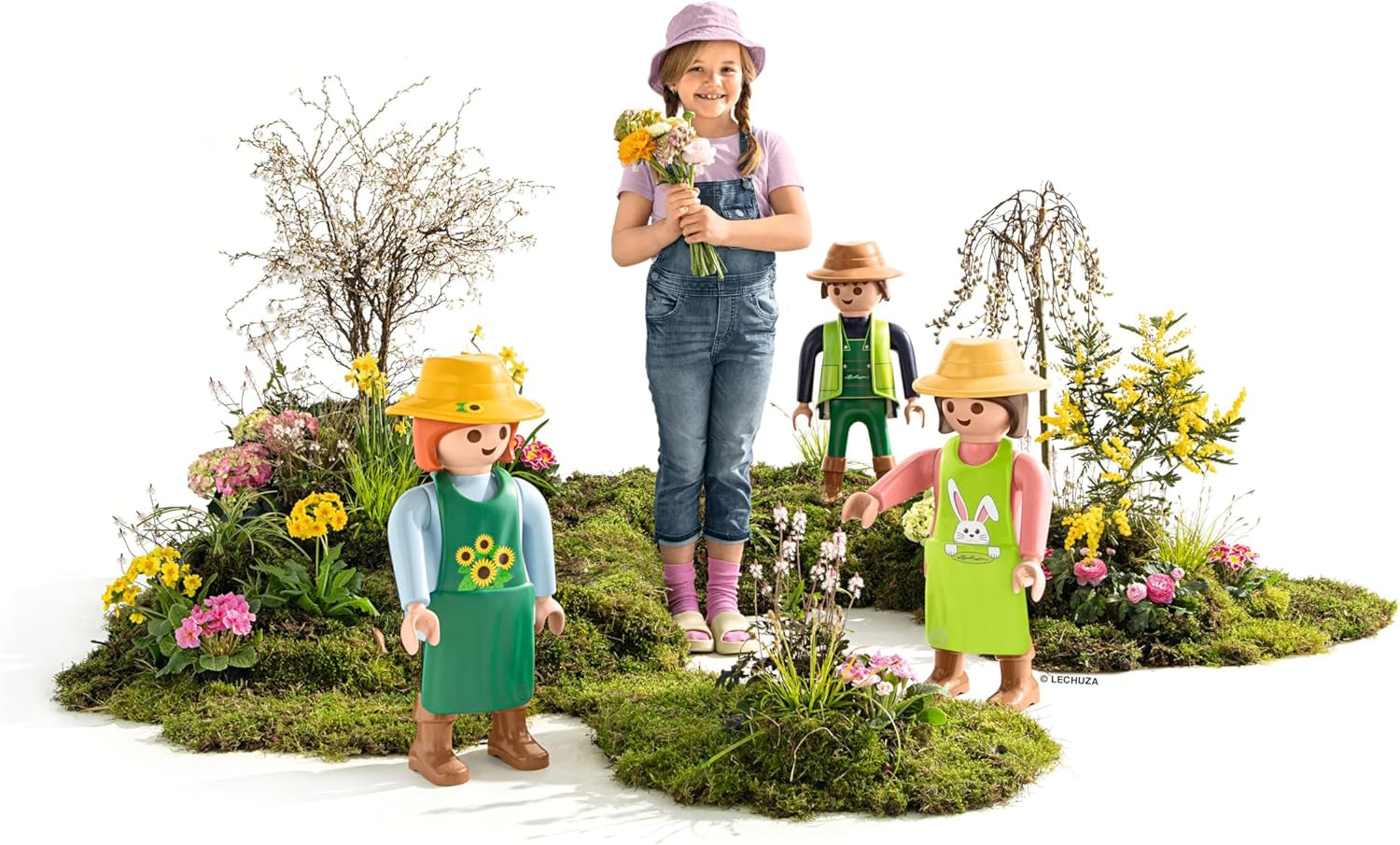 LECHUZA Gardener 2021 - Sonnenblume (62,5 cm), Grün/Hellblau