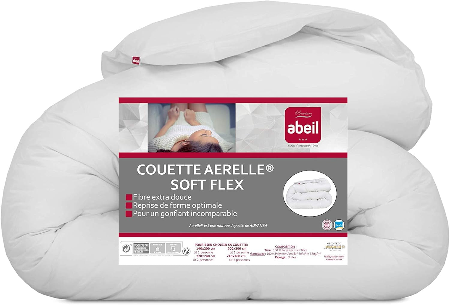 Soft Flex Steppdecke, Polyester, weiß, 240 x 260 cm Naty Shop Steppdecken und Steppdecken 240 x 260 cm