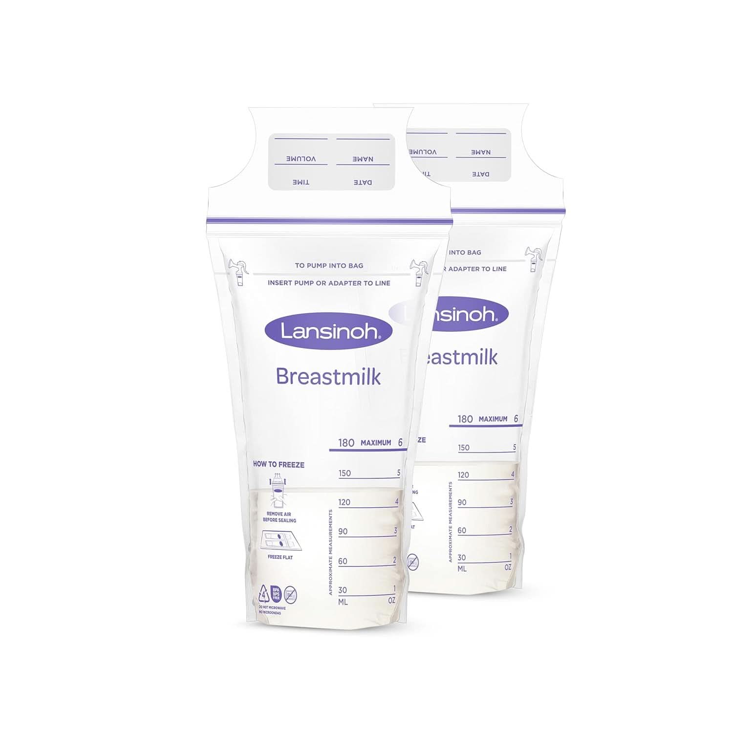 Lansinoh Aufbewahrungsbeutel für Muttermilch, 25 Stück Lebensmittel- und Stillzubehör Bebe Naty Shop