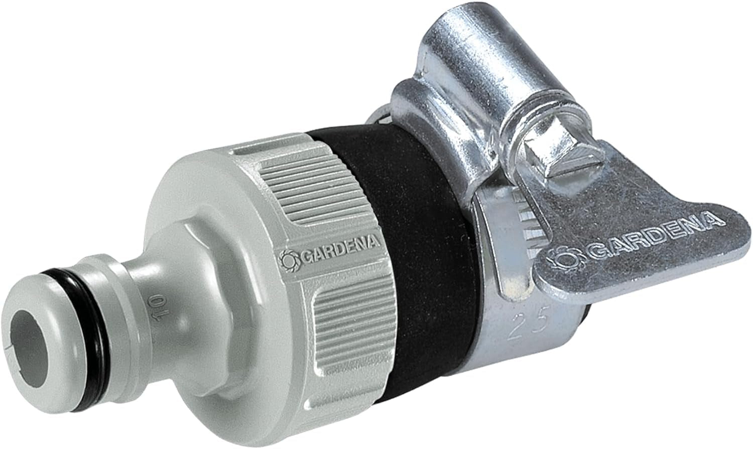 Gardena Water Thief: Universeller Wasserhahn-Adapter zum Anschluss Ihres Gardena-Gartenschlauchs an einen Schlauch mit 14–17 mm Außendurchmesser. gewindeloser Wasserhahn, korrosionsbeständig (2908-20)