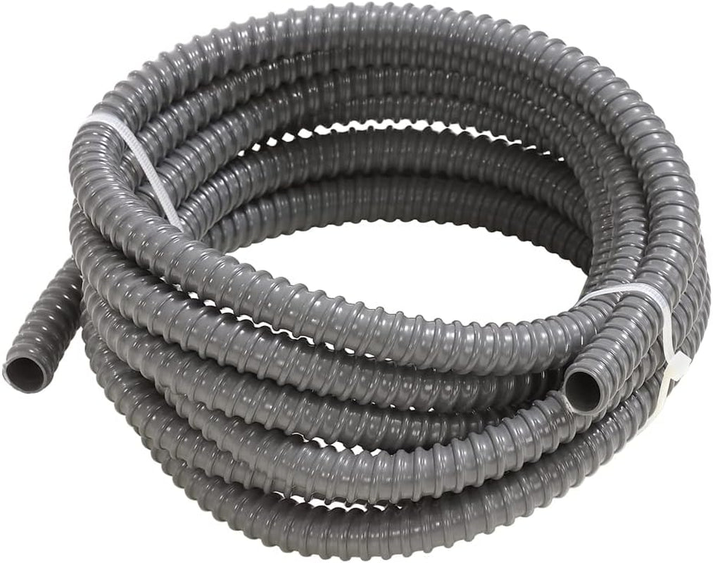 Dehner Spiralschlauch für Brunnen oder Teich, Ø 18,5 mm, Länge ca. 4 m, Kunststoff, grau