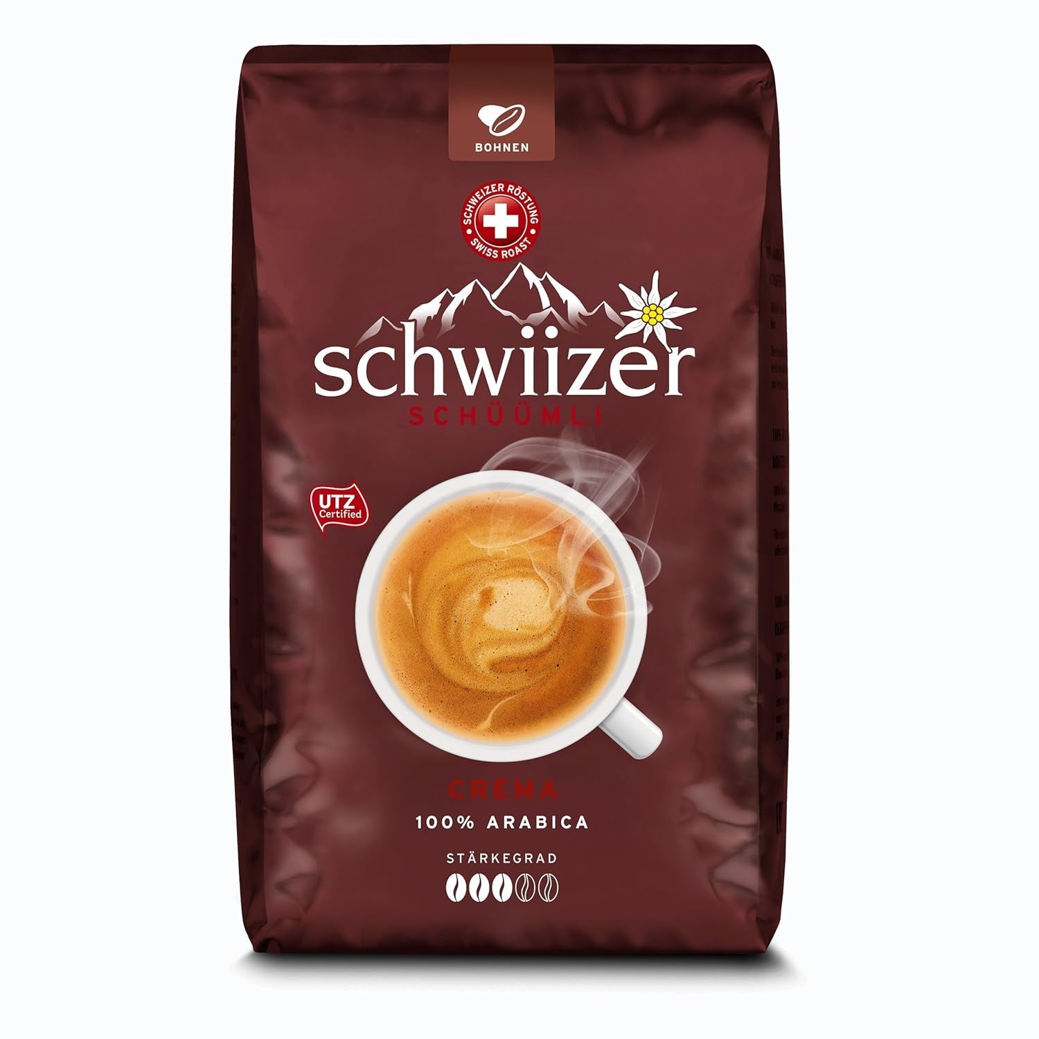 Kaffeebohnen Schwiizer Schüümli Cream, Röstkaffee, Kaffeebohnen, 3000 g