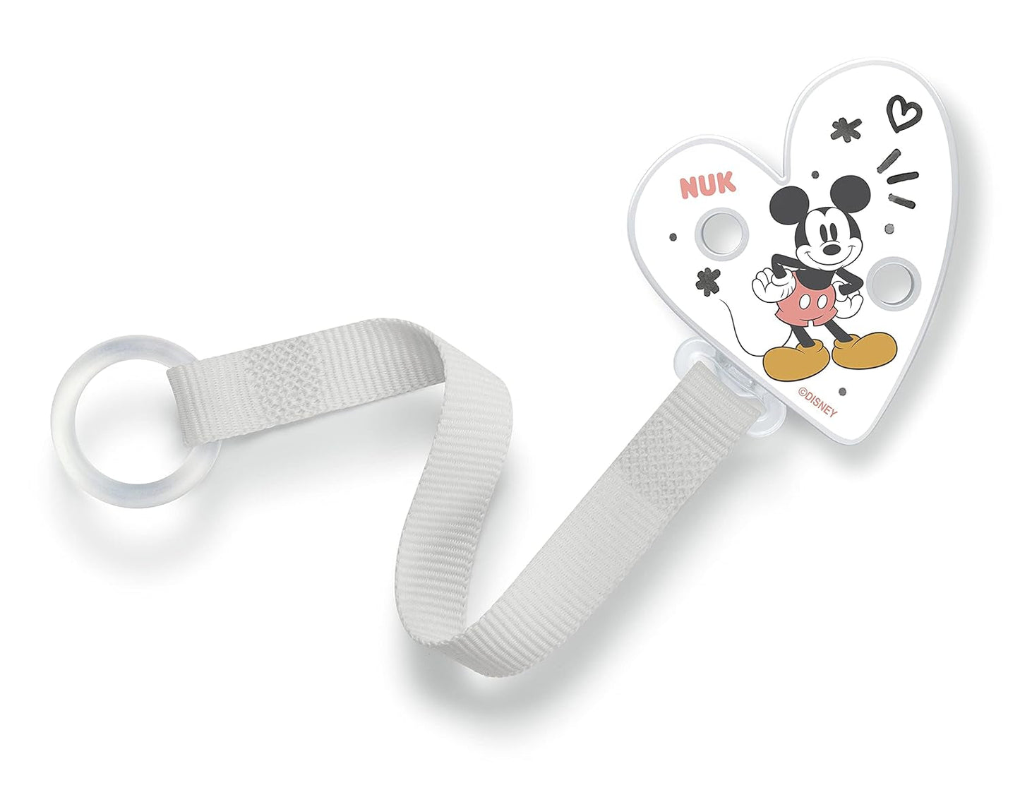 NUK Schnullerkette und Clip | für Schnullerringe | Robust und bruchfest | Disney Mickey Mouse