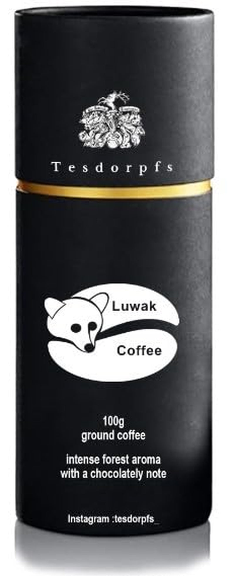 Tesdorpfs 100% Kopi Luwak Arabica Kaffee | City Roast Zibetkaffee 100g | Kaffeebohnen oder gemahlen | Kaffeespezialität als Geschenk für Kaffeeliebhaber von Tesdorpf (Ganze Bohnen)