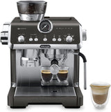 De'Longhi La Specialista Arte EC9155.MB Siebträger-Espressomaschine mit Mahlwerk, 8 Mahlgradeinstellungen, 15 bar Druck, 3 Temperatureinstellungen, Milchaufschäumer, 1550 W, 1,7 l Tank, Edelstahl/Schwarz, inklusive Barista-Kit