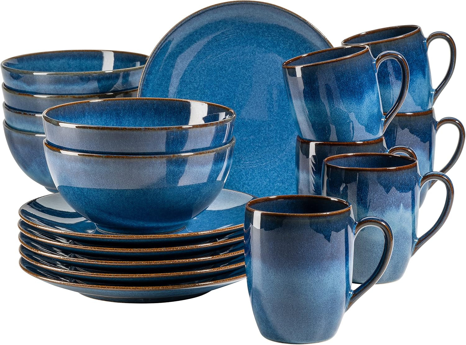 MÄSER Frühstücksset, OSSIA Keramik, Königsblau, Blau