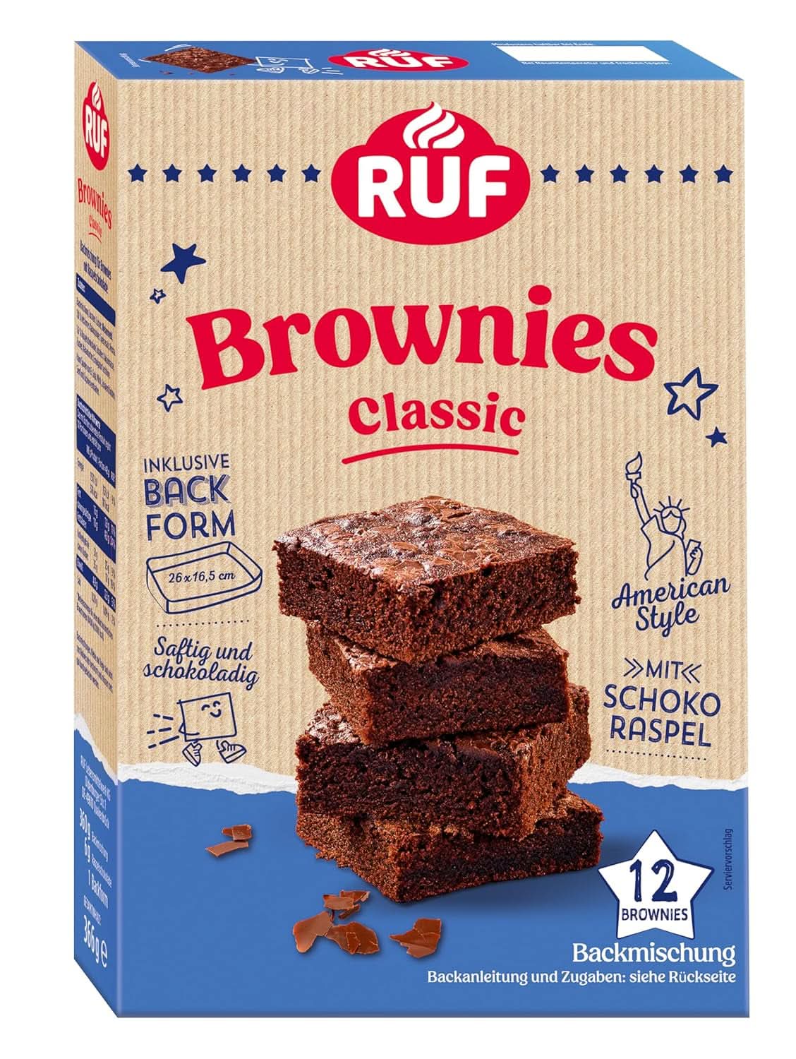 RUF Brookies, Brownies und Keksmischung, 460 Gramm Naty Shop Kitchen 366 Gramm Brownies