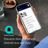 Automatische Espressomaschine Siemens EQ900, großer TFT-Farbbildschirm, 2 Bohnenbehälter, 36 Heiß- und Kaltgetränke, kalter Kaffee, superleise, Zwei-Tassen-Funktion, App-Steuerung, Edelstahl, TQ907D03