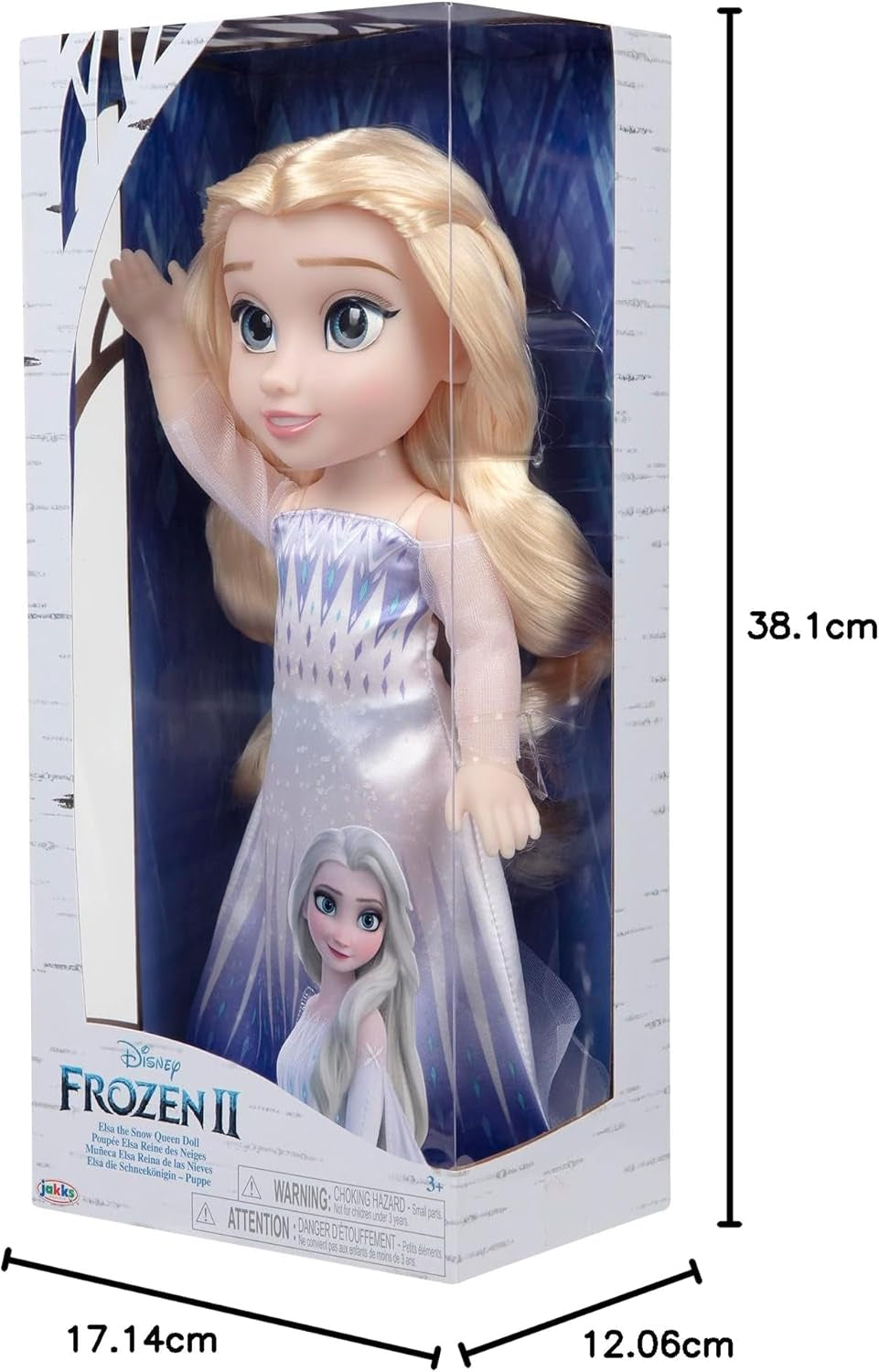 Disney Frozen 2 ELSA, die Schneekönigin-Puppe – 35 cm große, bewegliche Puppe im ikonischen Modekleid und langen, wallenden Haaren für zusätzlichen Spielspaß, für Mädchen ab 3 Jahren, 214894 Naty Shop Dolls
