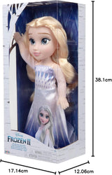 Disney Frozen 2 ELSA, die Schneekönigin-Puppe – 35 cm große, bewegliche Puppe im ikonischen Modekleid und langen, wallenden Haaren für zusätzlichen Spielspaß, für Mädchen ab 3 Jahren, 214894 Naty Shop Dolls
