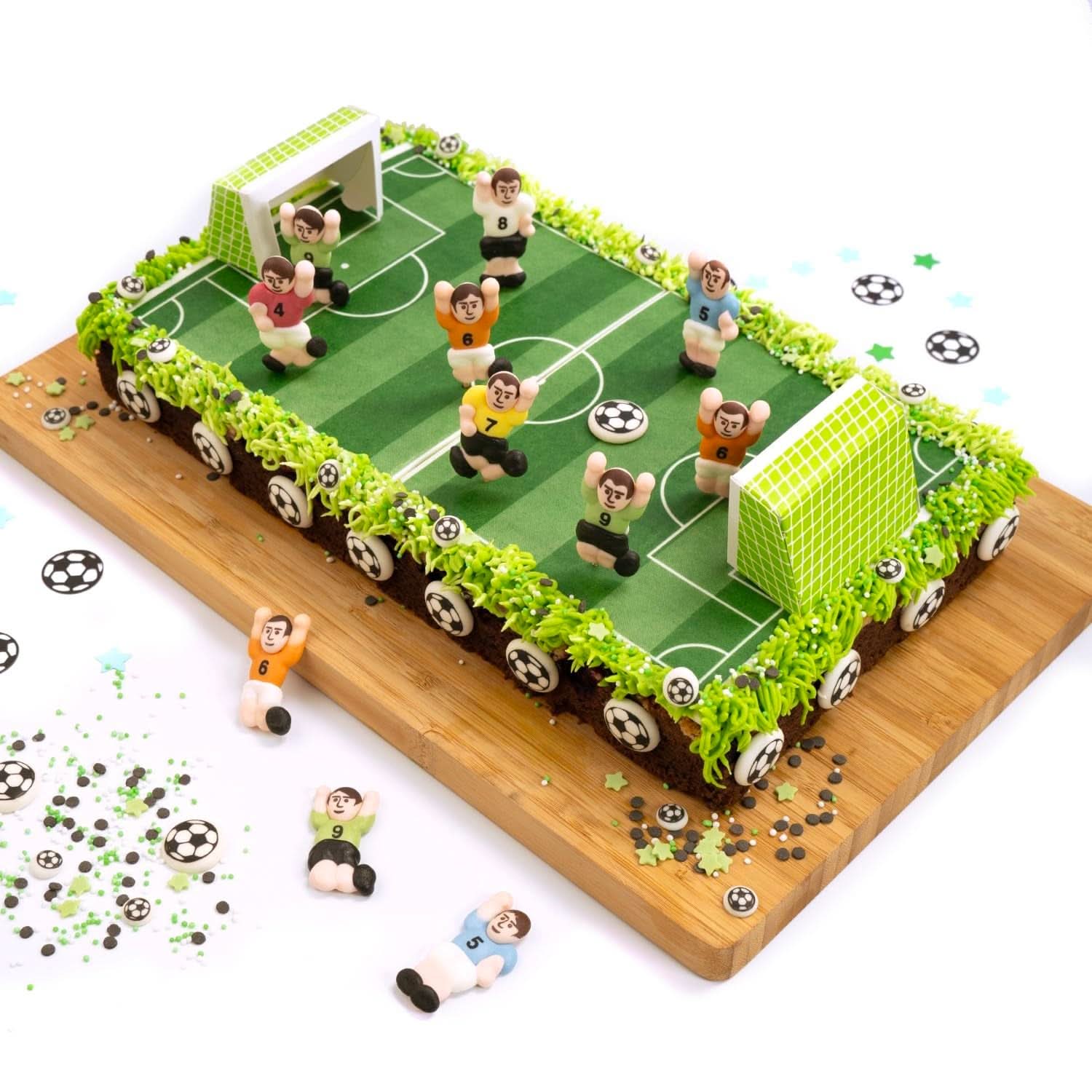 Günthart Backdecor 12 Zuckerfußballspieler und Fußbälle, 21 Gramm Naty Shop