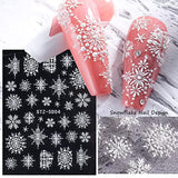 4 Blatt 3D Nagelsticker Weihnachten Nagelaufkleber Christmas 5D Stereoskopisch Selbstklebend Schneeflocke Schneemann Nail Art Sticker Dekoration Nageldesign Zubehör