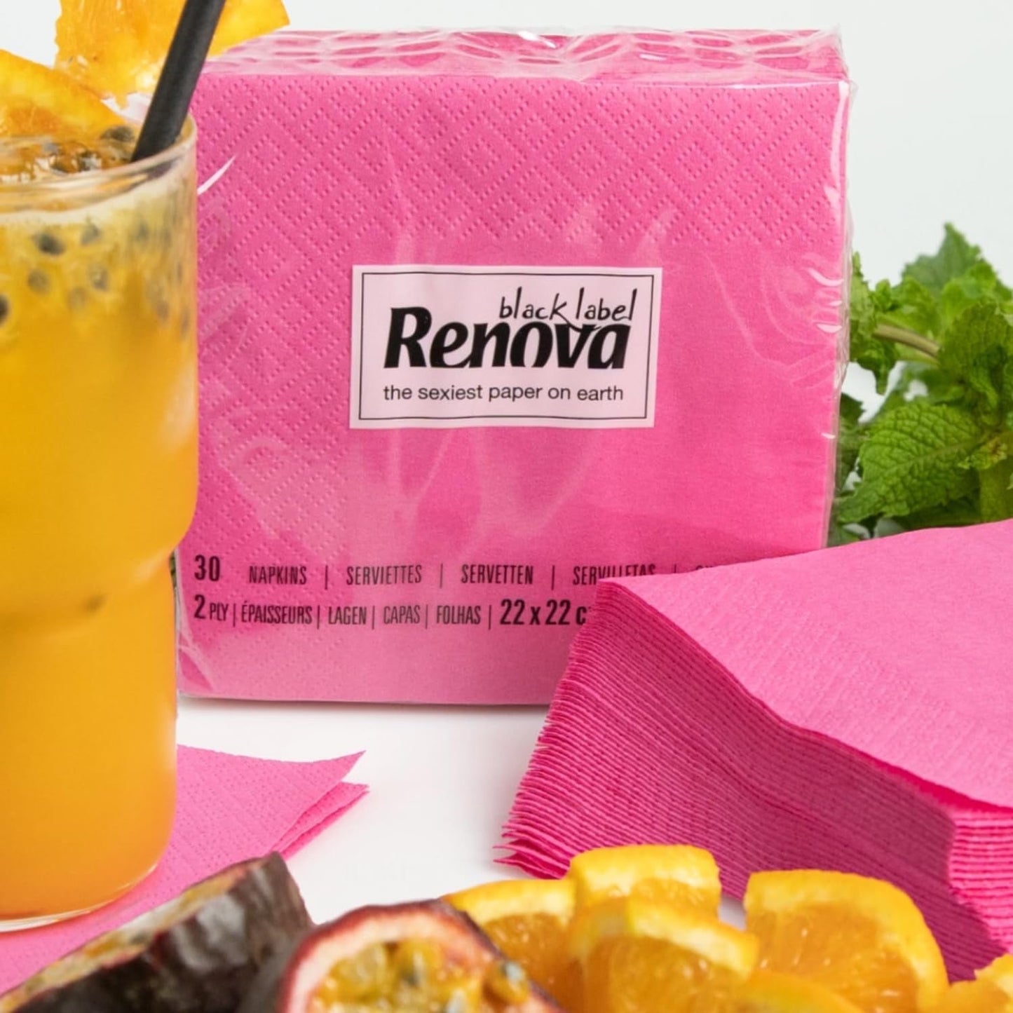 Renova Cocktailservietten, Fuchsia, 30 Servietten