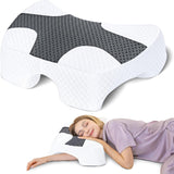 SAHEYER Seitenschläferkissen mit Arm, ergonomisches orthopädisches Kissen, Nacken- und Schulterkissen aus Memory-Schaum, Nackenkissen mit mehreren Winkelarmen für viele Schlafpositionen (weiß). Orthopädische Halskissen von Naty Shop, Grau