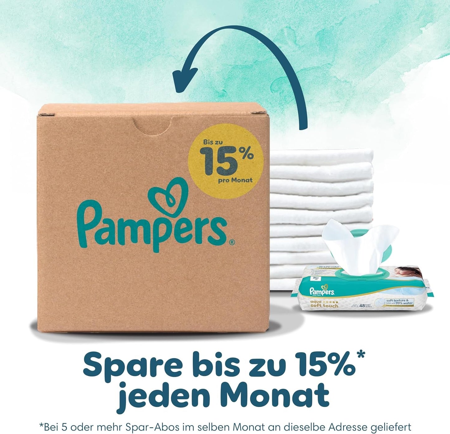 Pampers Harmony Windeln, Größe 4, 174 Windeln, 9 kg–14 kg, sanfter Hautschutz mit 100 % Pampers-Schutz