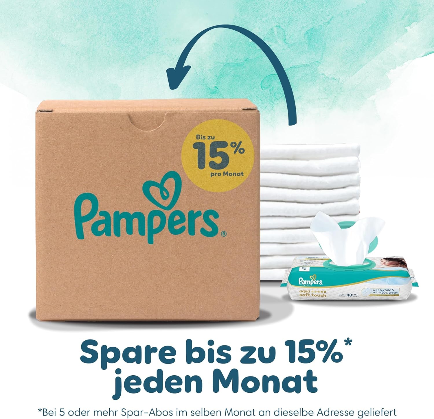 Pampers Harmony Windeln, Größe 4, 174 Windeln, 9 kg–14 kg, sanfter Hautschutz mit 100 % Pampers-Schutz