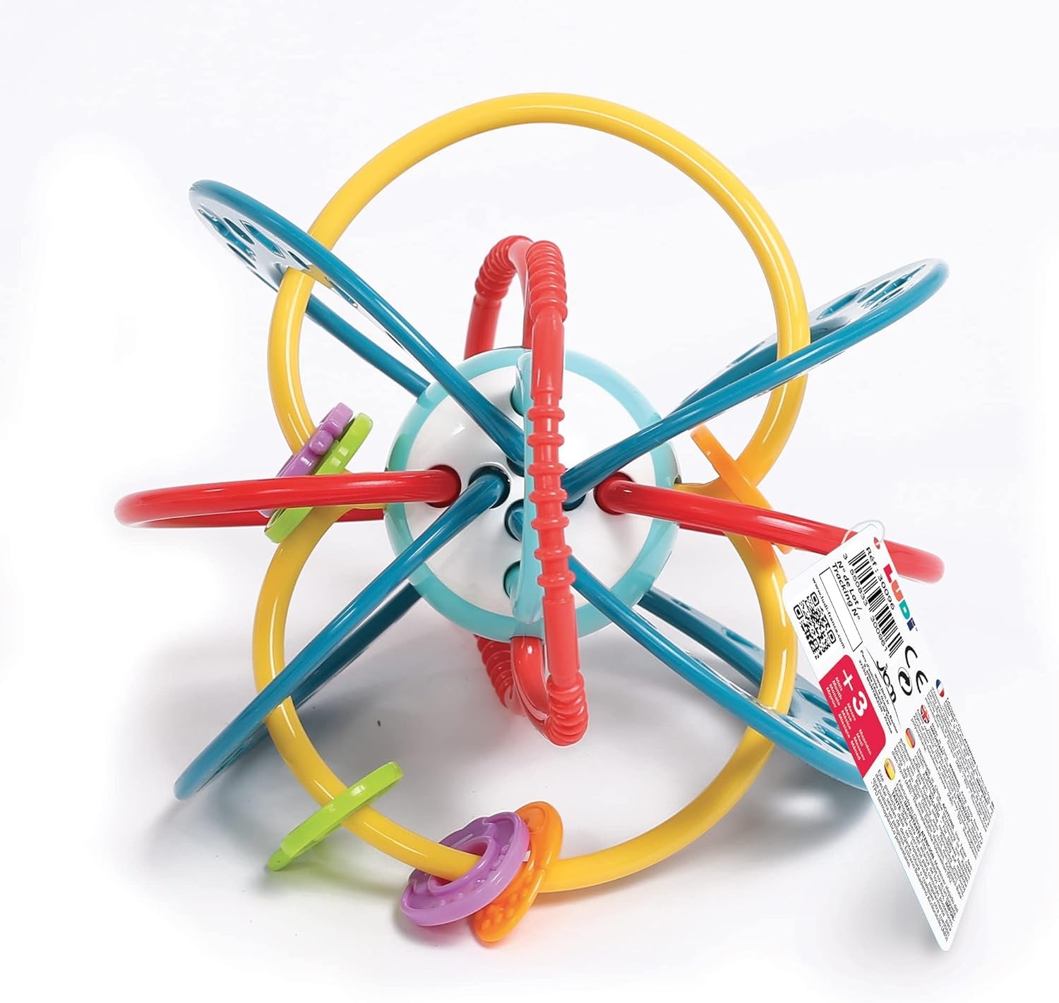 LUDI – Planet Bell – Spielzeug für Kinder – ab 3 Monaten – lebendige Farben, verschiedene Texturen und originelle Form – fördert Feinmotorik und Geschicklichkeit. Bebe Naty Shop Toys