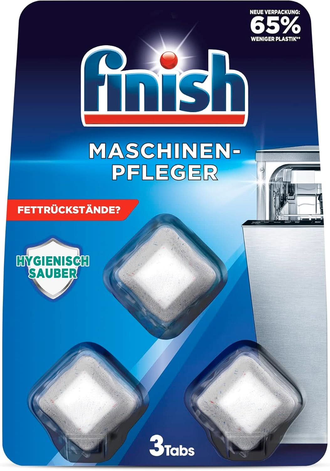 Finish Machine Cleaner Tabs – Spülmaschinentabs gegen Schmutz und Fett in der Spülmaschine, 3 Tabs Naty Shop Set 3 Tabs