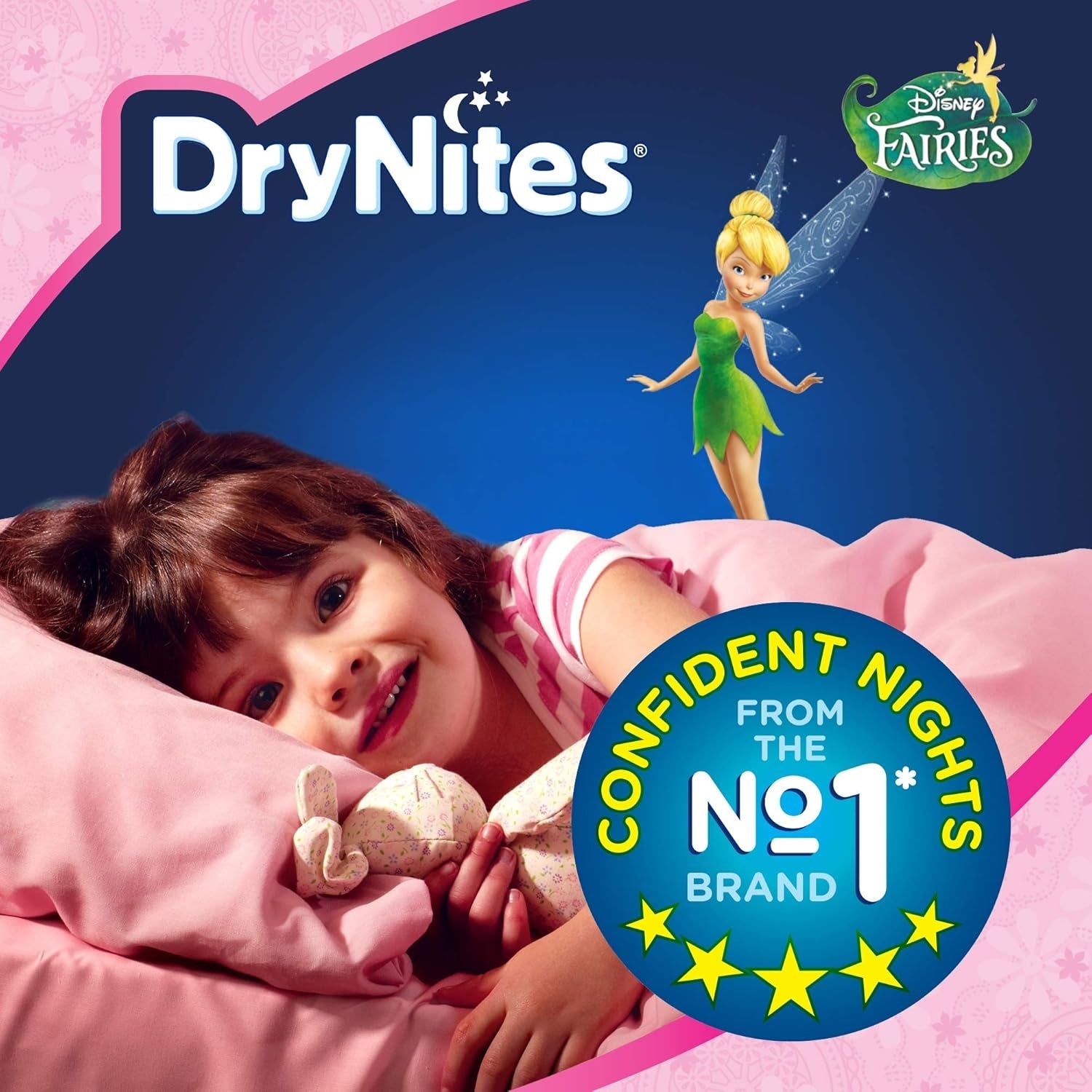 DryNites Pyjamahosen für Mädchen 3–5 Jahre, 1 Packung (1 x 16 Stück)