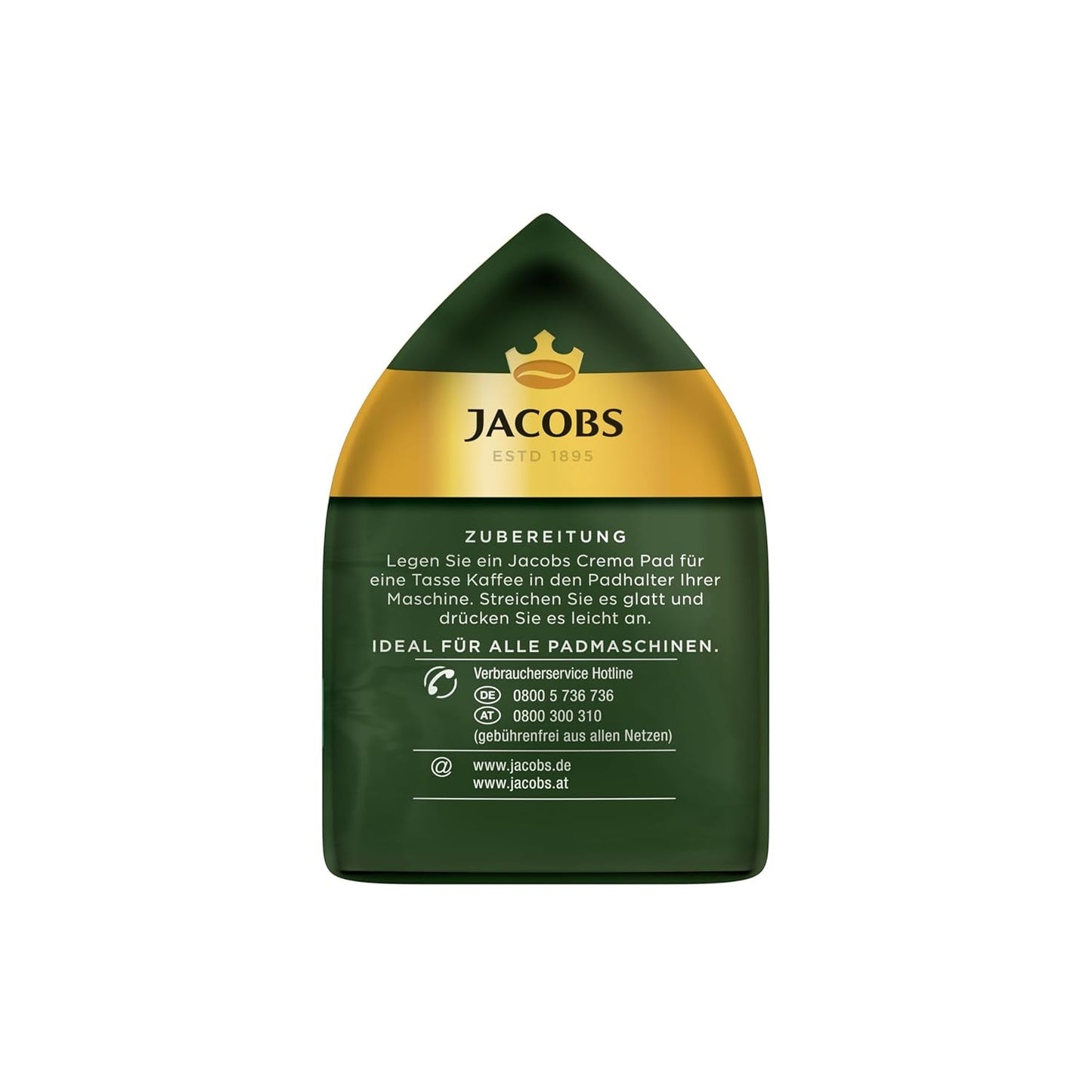 Jacobs Crema Balance Pads, Senseo-kompatible Pads, 5 x 18 Getränke, 90 Kaffeepads