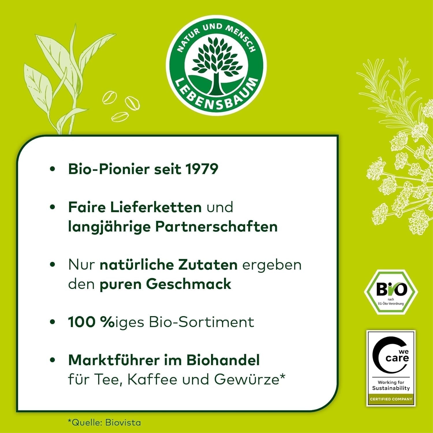 Lebensbaum Darjeeling Ganzblatt-Grüntee, Bio-Tee, Grüner Tee mit frischem Blumengeschmack, hellgrüne Farbe, 1000 g