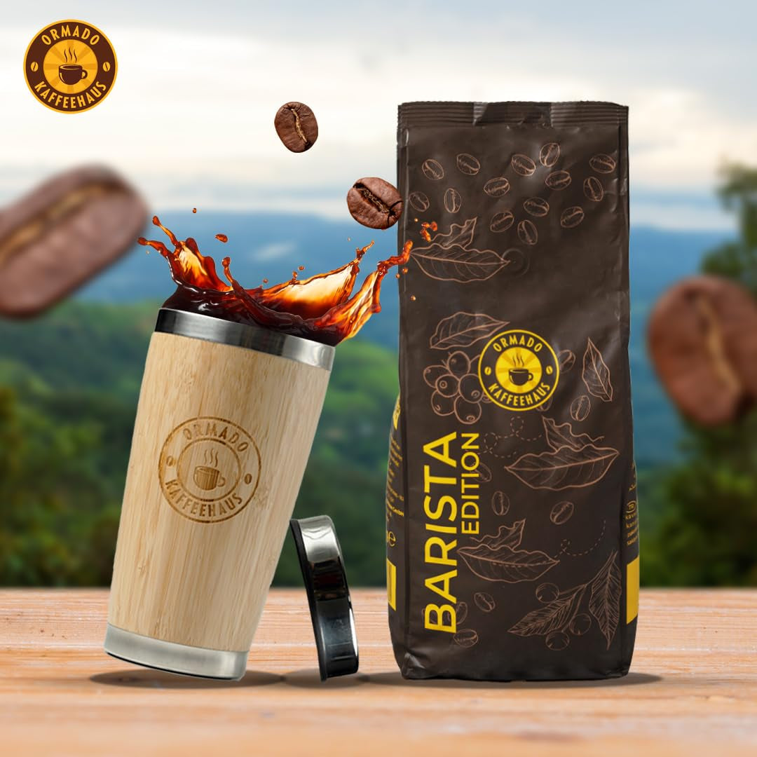 Ormado Coffee House, Kaffeekapseln, patentierte Kenia-Kaffeebohnen – Arabica- und Robusta-Mischung, ganze Kaffeebohnen für vollautomatische Kaffeemaschinen, geröstete Bohnen, Ganzkörperkaffee 1 kg, vollautomatisch