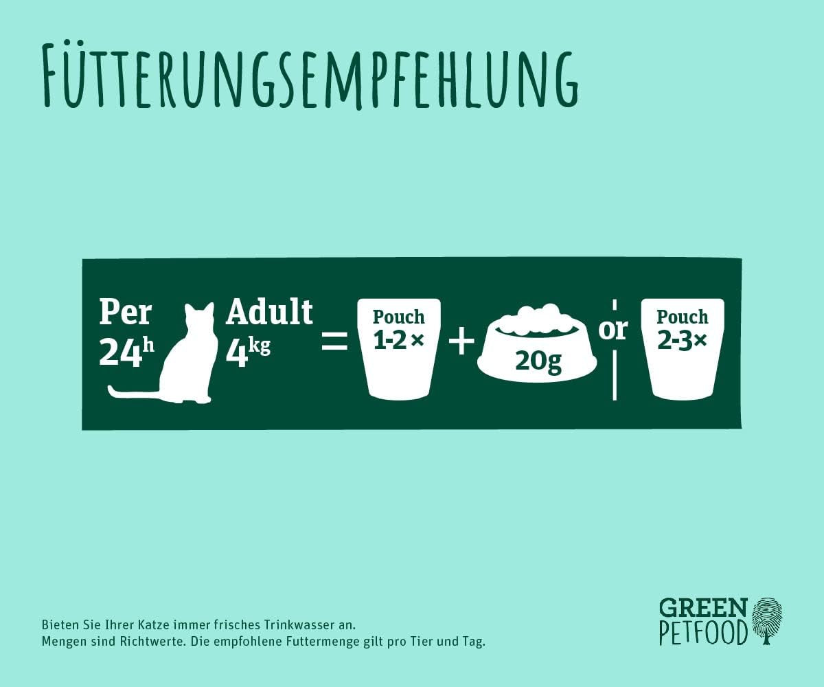 Green Petfood FairCat Multipack (6 x 85 g) | Erwachsener | Premium-Nassfutter für ausgewachsene Katzen 6 verschiedene leckere Sorten im Multipack | getreidefrei | Katzenfutter nass | 6er-Pack