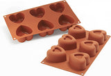Silikomart 20.036.00.0060 SF 036, Küchenherz Naty Shop L (69,5 x 72 mm, Tiefe 39,5 mm. Volumen: 6 x 125 ml) SF124 Passion, 6 x gekerbte Herzen