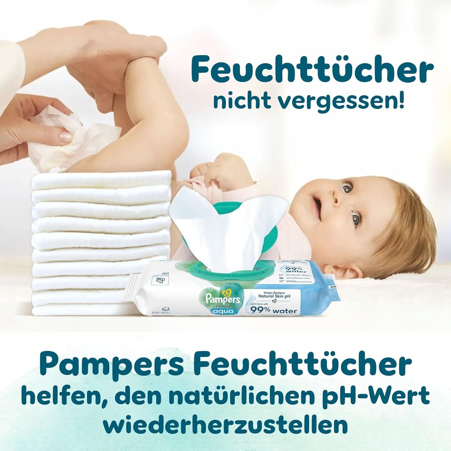 Pampers Harmony Windeln, Größe 4, 174 Windeln, 9 kg–14 kg, sanfter Hautschutz mit 100 % Pampers-Schutz