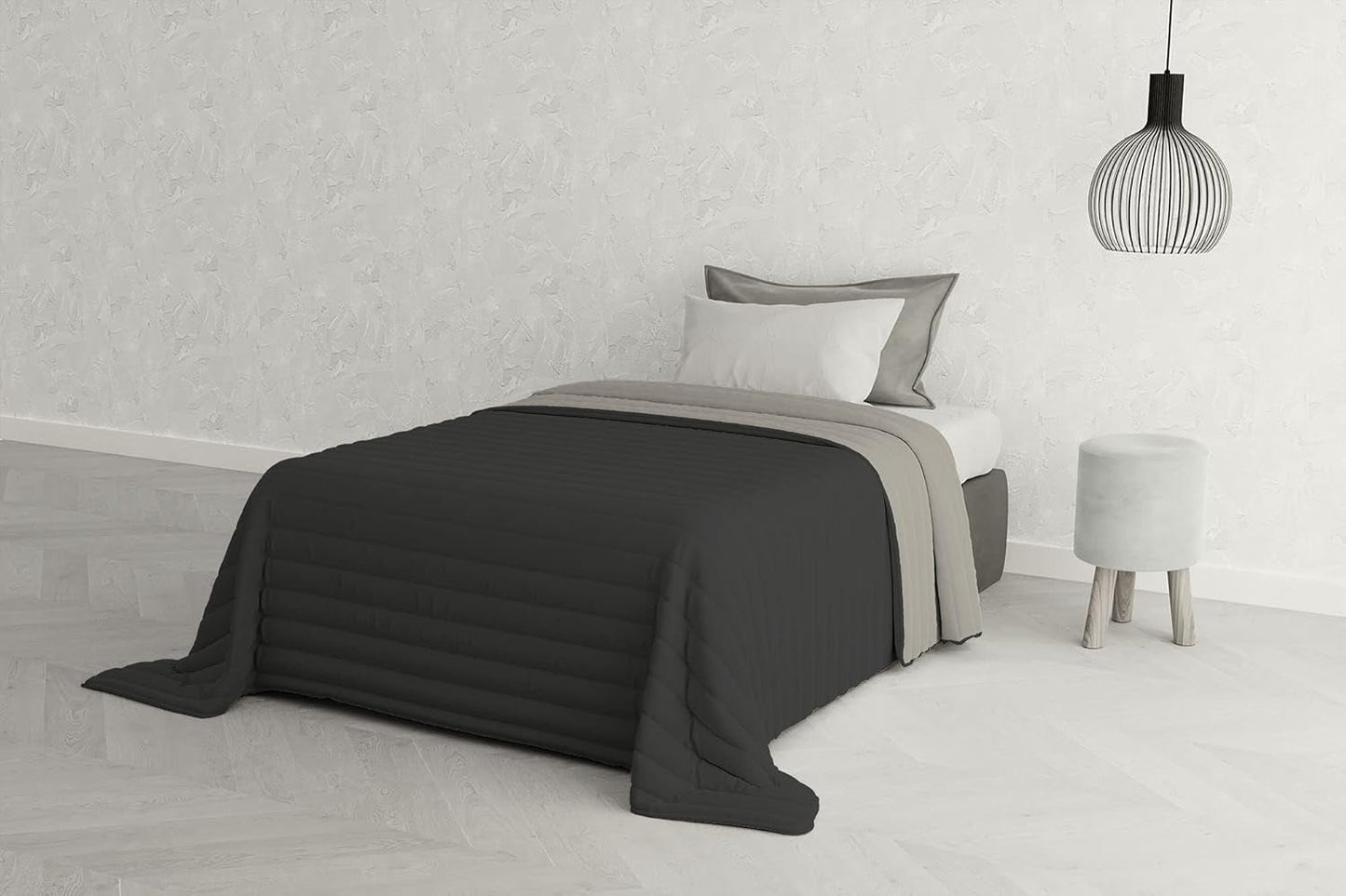 Italienische Bettwäsche Estivo Einzelbett, Leinen, Aqua, 170 x 270 cm Bettdecken und Steppdecken Naty Shop Grau 170 x 270 cm