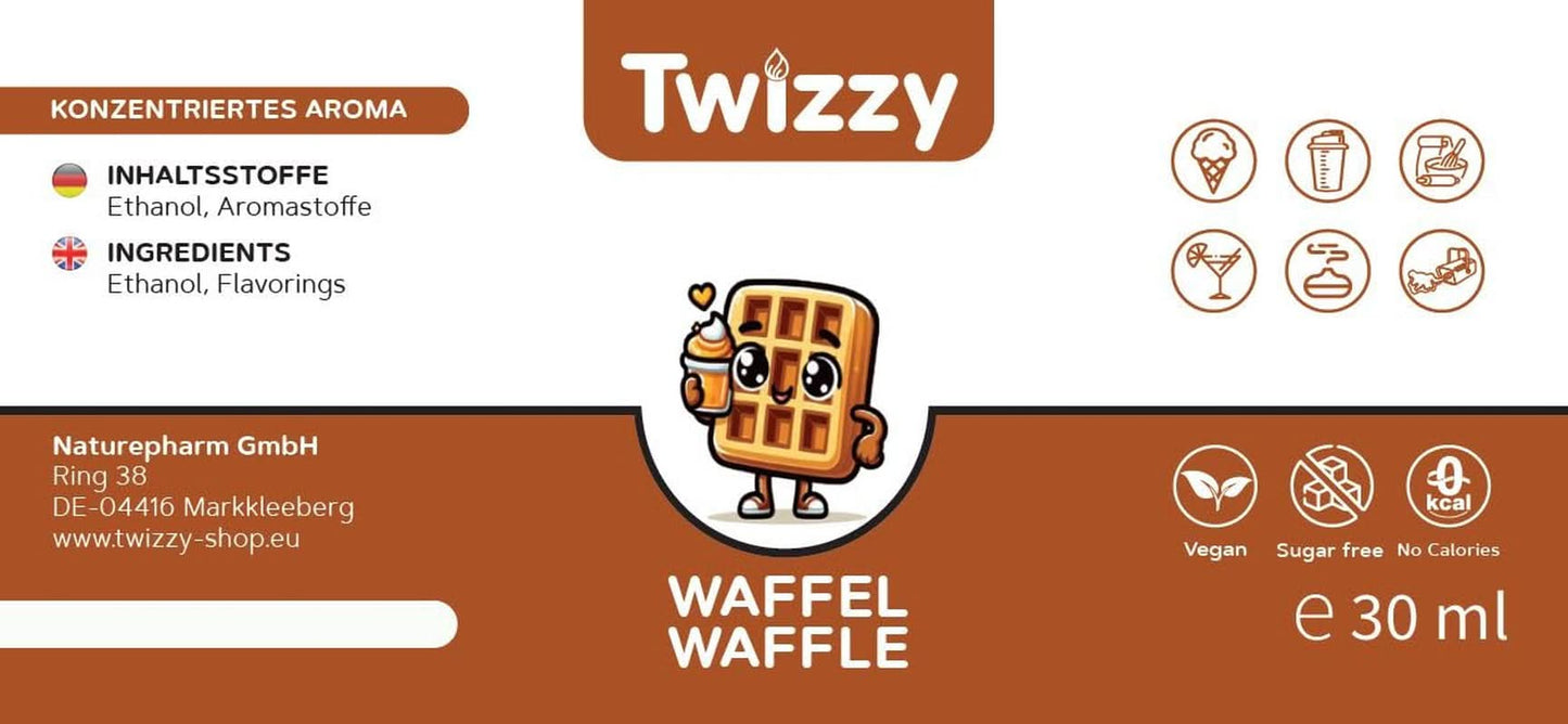 Twizzy Waffel-Lebensmittelaroma – 30 ml – Intensives Aroma – Ideal zum Backen Arome Naty Shop
