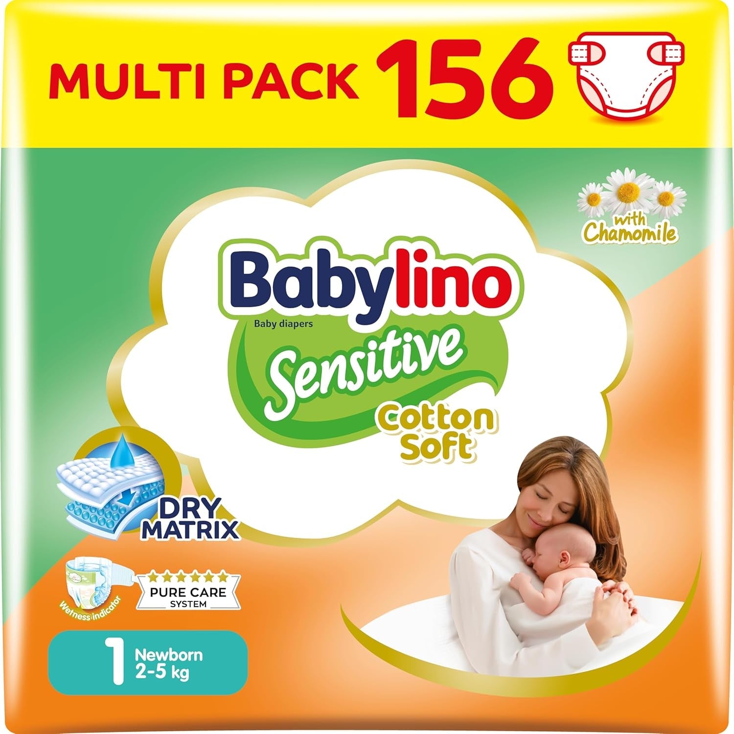 Windeln für empfindliche Babys, Größe 7, extra groß plus (+15 kg), 14 Stück
