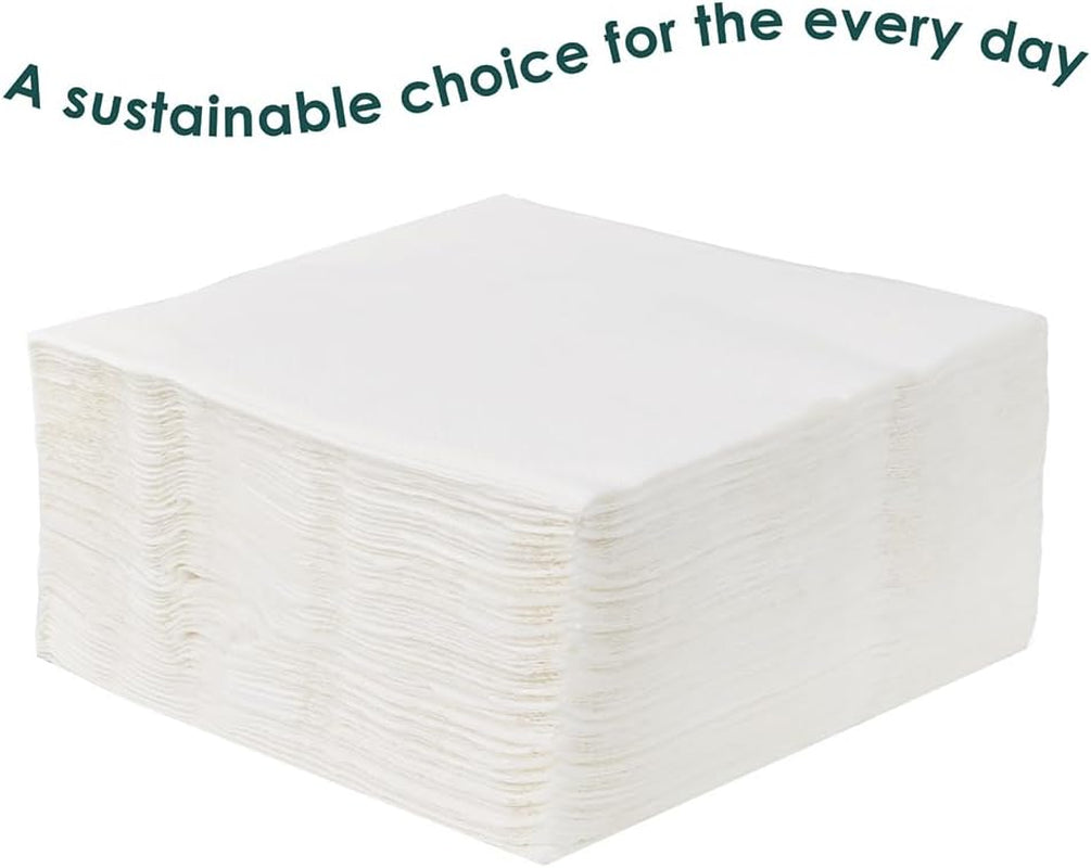 Table Kind 100 weiße weiche Servietten in Großpackung, hochwertige Servietten für Party, Catering und den täglichen Gebrauch, FSC, nachhaltig und recycelbar, hergestellt in der EU | 2-lagig | 33 cm