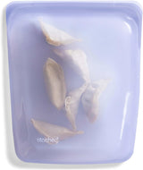 Stasher Bag Wiederverwendbarer Lebensmittelbeutel aus Premium-Silikon, halbe Gallone, blau, langlebig, ofen-, spülmaschinen- und gefriergeeignet, umweltfreundliche Lunchtasche, Lebensmittelzubereitung, 1893 ml, Aufbewahrungsboxen für Lebensmittel, Naty Shop Lavendel