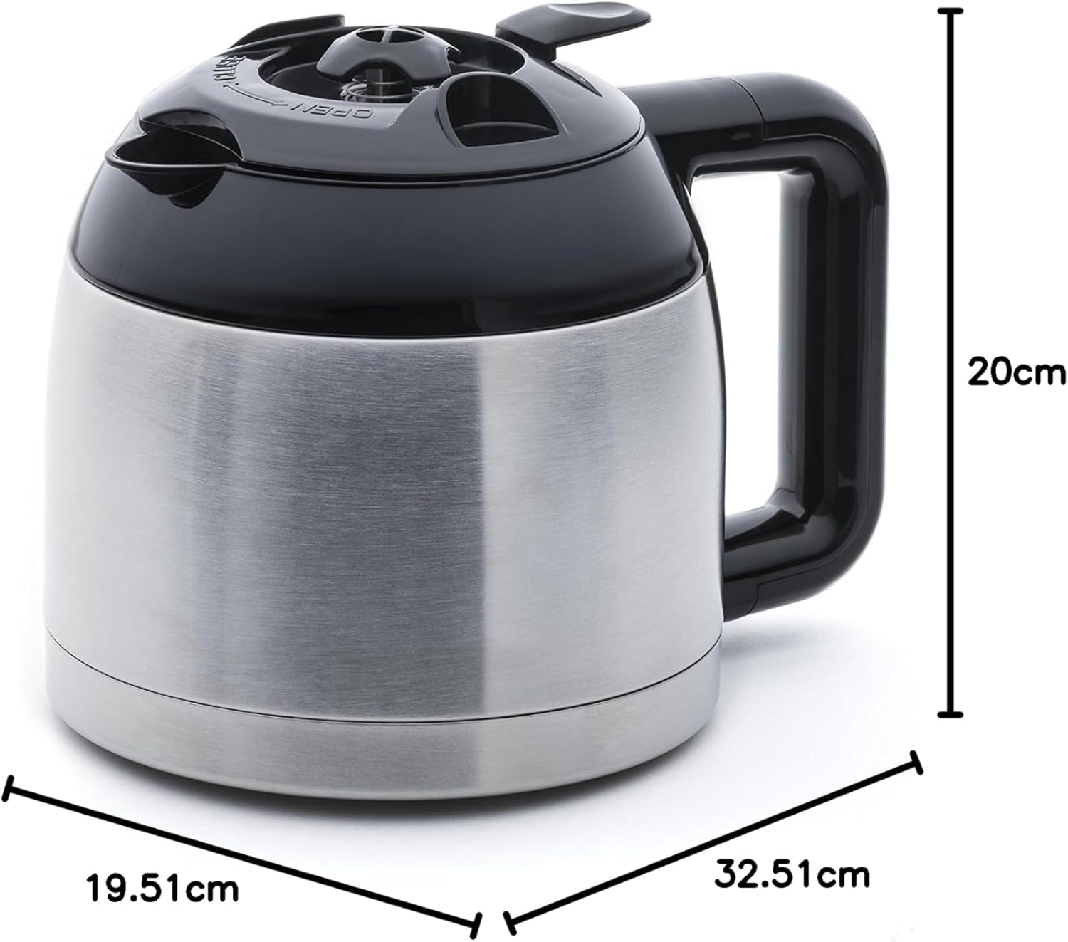 SYBF-CM025 Heißkaffeemaschine, Edelstahl, 1,2 Liter, Edelstahl