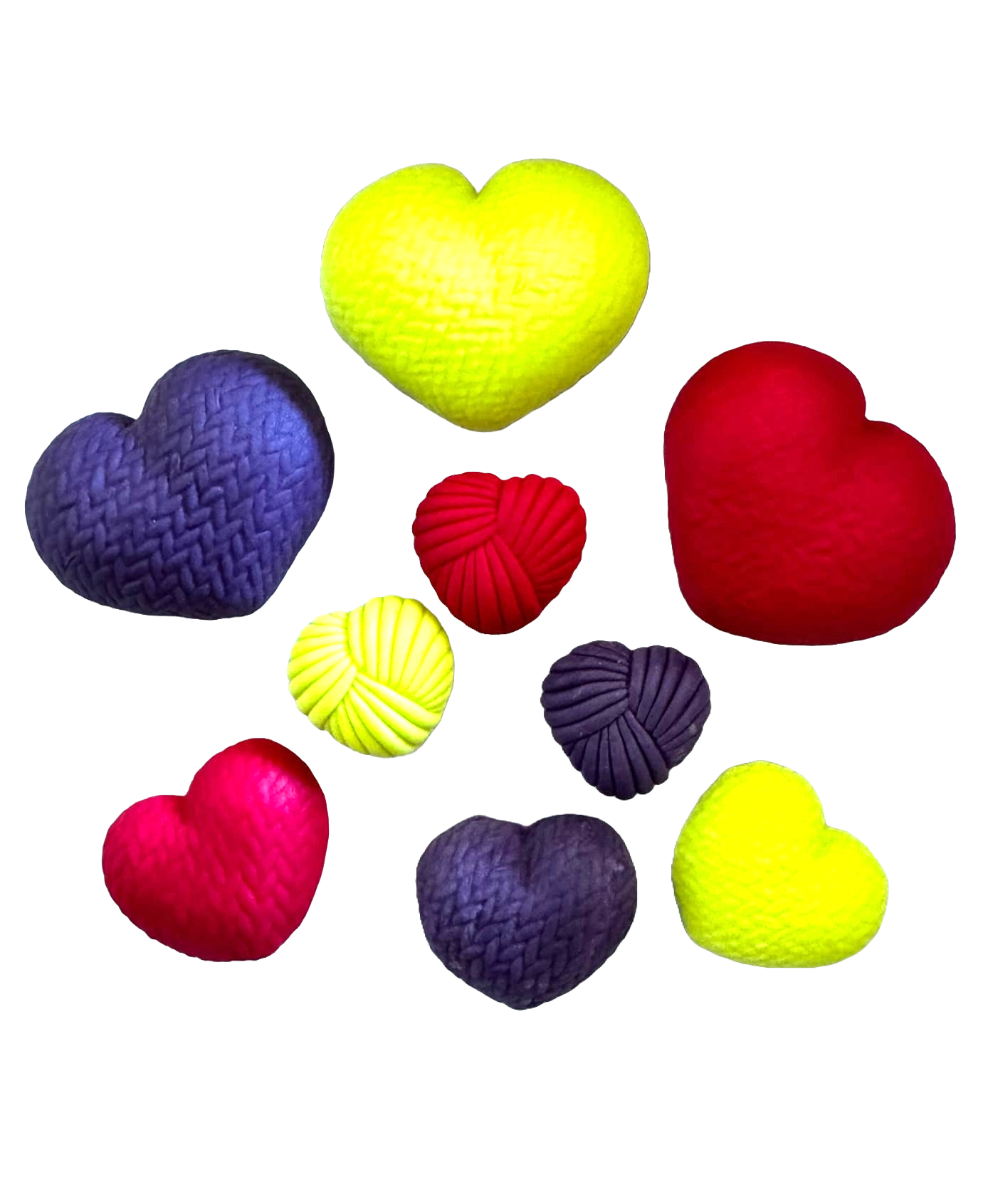Set mit 9 essbaren Zuckerdekorationen, gehäkelte Herzen, Dekorationen aus Zuckerpaste, Naty Shop
