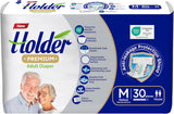 Einwegwindeln für Erwachsene, Unisex, wasserdicht, saugfähig, elastische Seite, atmungsaktiv, super saugfähig, doppellagiger Nässeindikator, 5-Sterne-Dermatologischer Schutz, Mittel