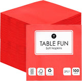 Table Kind 100 weiße weiche Servietten in Großpackung, hochwertige Servietten für Party, Catering und den täglichen Gebrauch, FSC, nachhaltig und recycelbar, hergestellt in der EU | 2-lagig | 33 cm